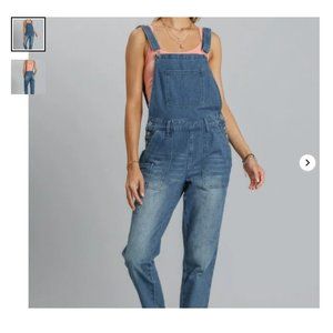Ladies Umgee Straight Leg Denim Overalls